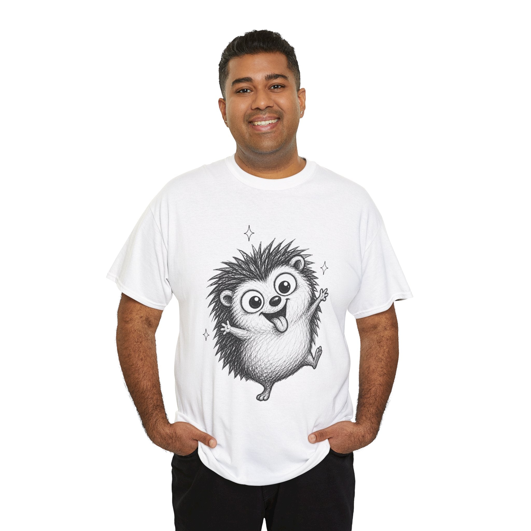 "Happy Hedgehog" – Original Scribble Art Tee