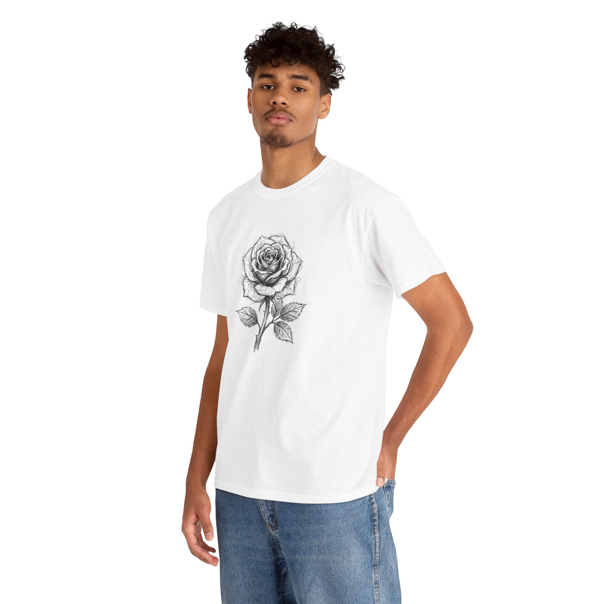 "Inked Rose" – Original Scribble Art Tee