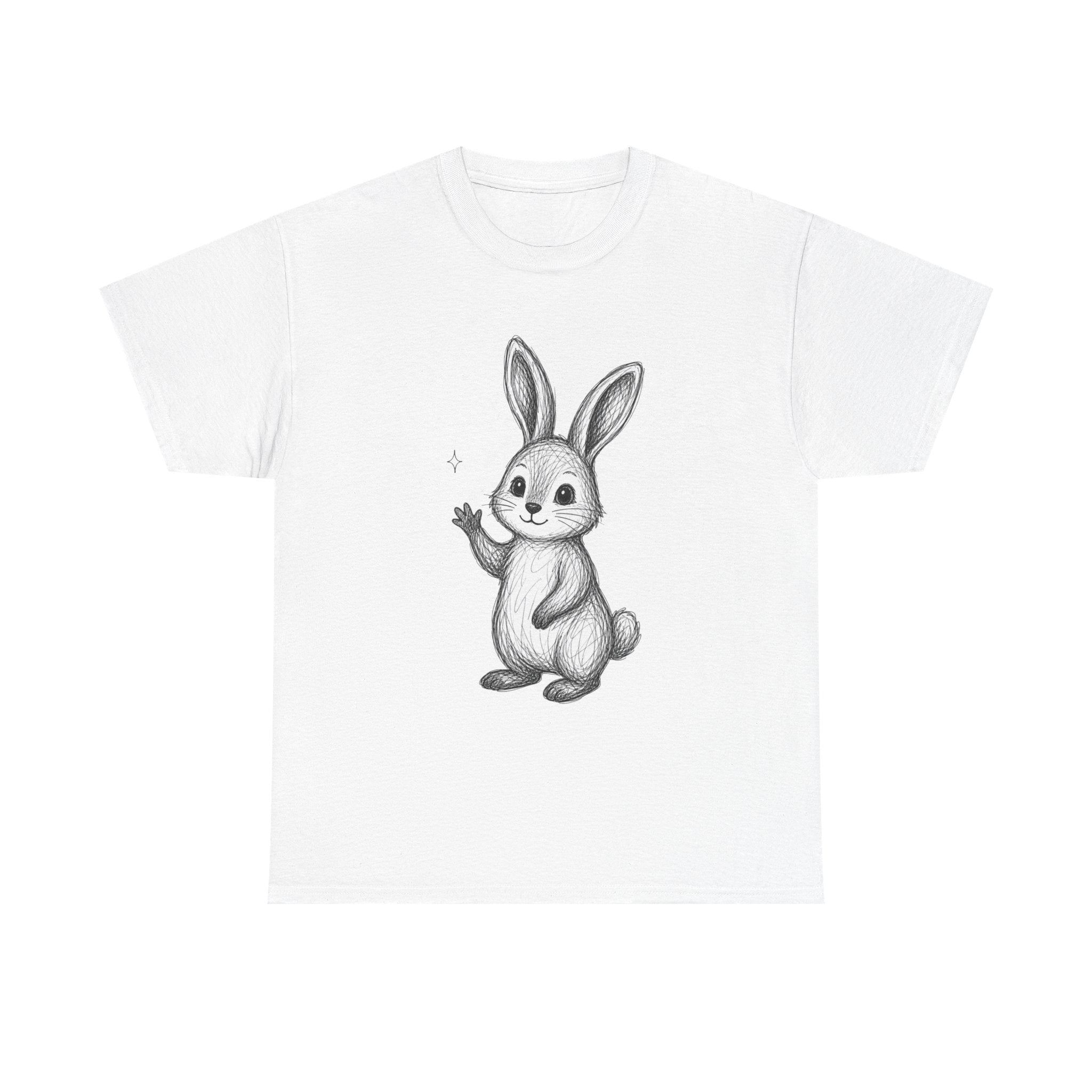 "Hello Friend" Bunny – Original Scribble Art Tee