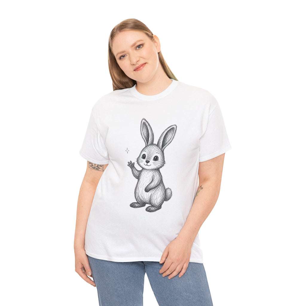 "Hello Friend" Bunny – Original Scribble Art Tee