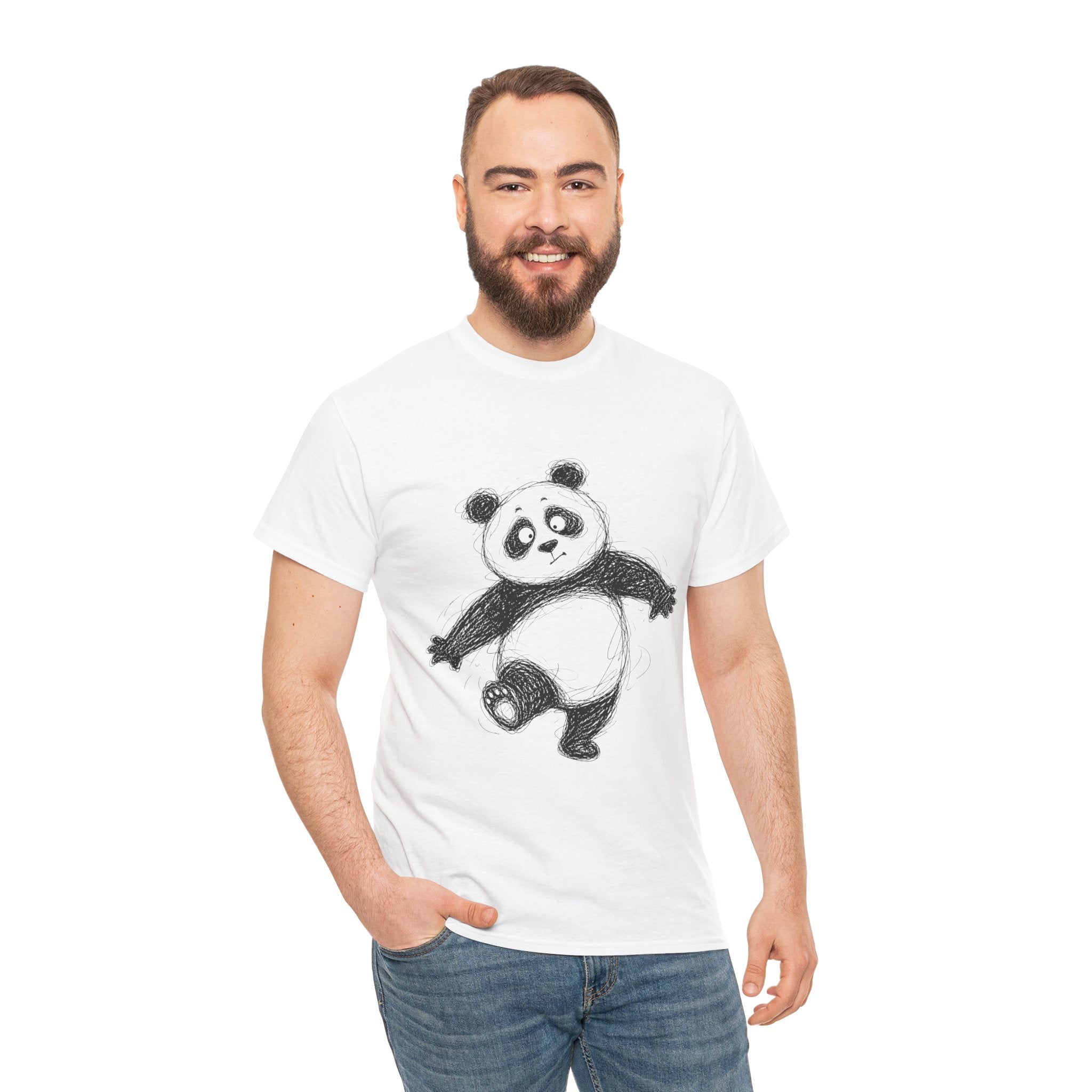 "Playful Panda" – Original Scribble Art Tee