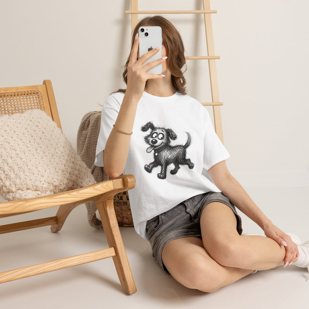 "Happy Pup" – Original Scribble Art Tee